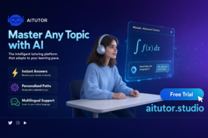 AI tutor app helping a student solve a calculus problem with step-by-step AI explanations — AI Tutor Studio