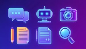 Best AI tools in 2026: directory of AI tools by category, flat illustration